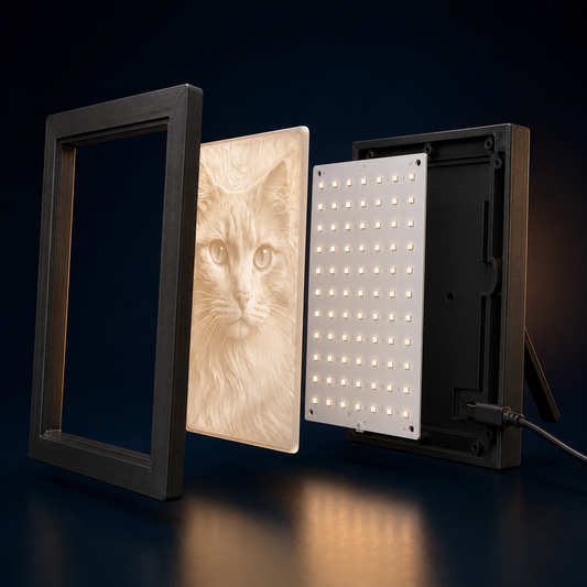 Foto-Lithophane mit LED-Rahmen