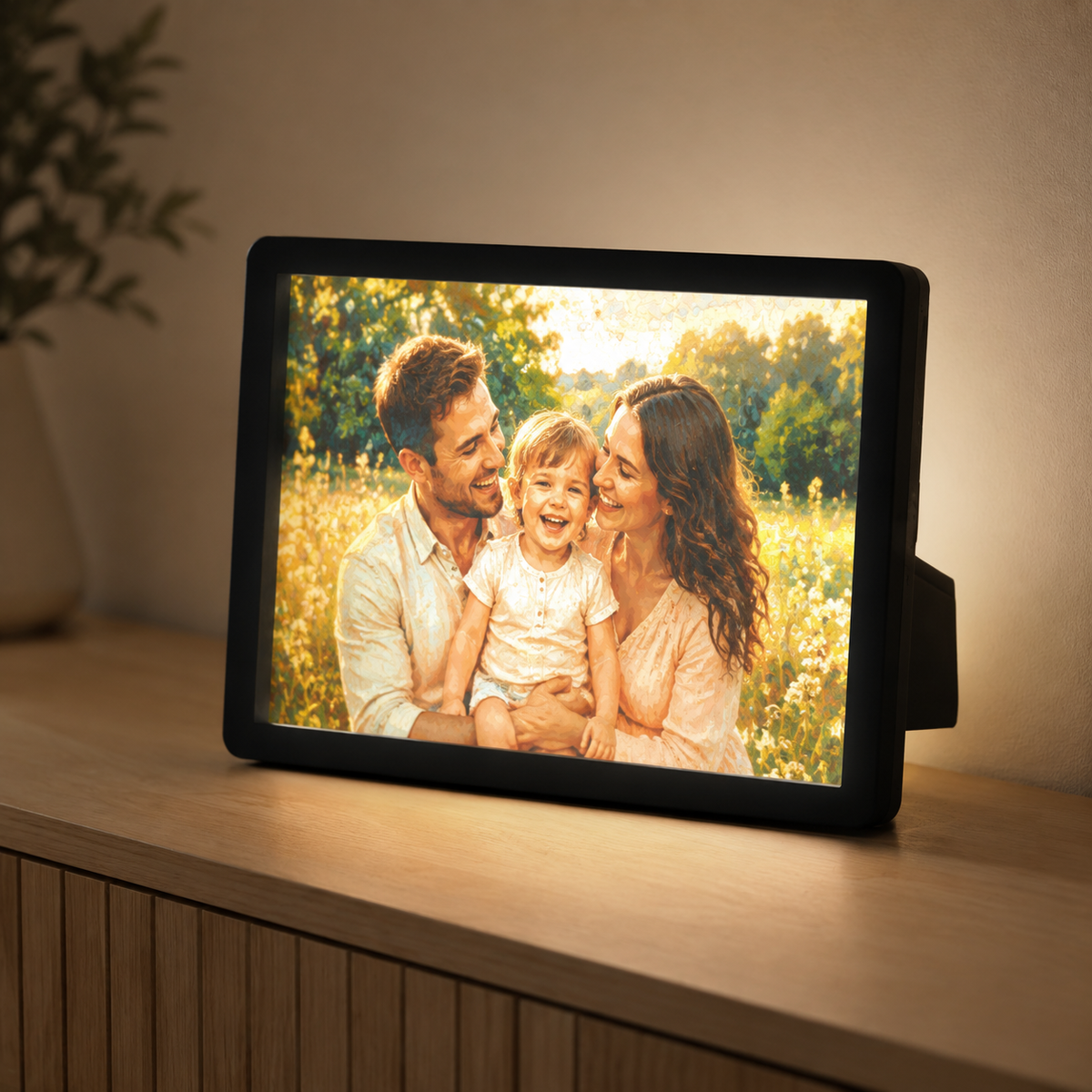 Foto-Lithophane mit LED-Rahmen